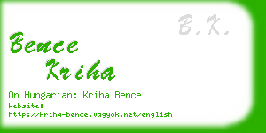 bence kriha business card